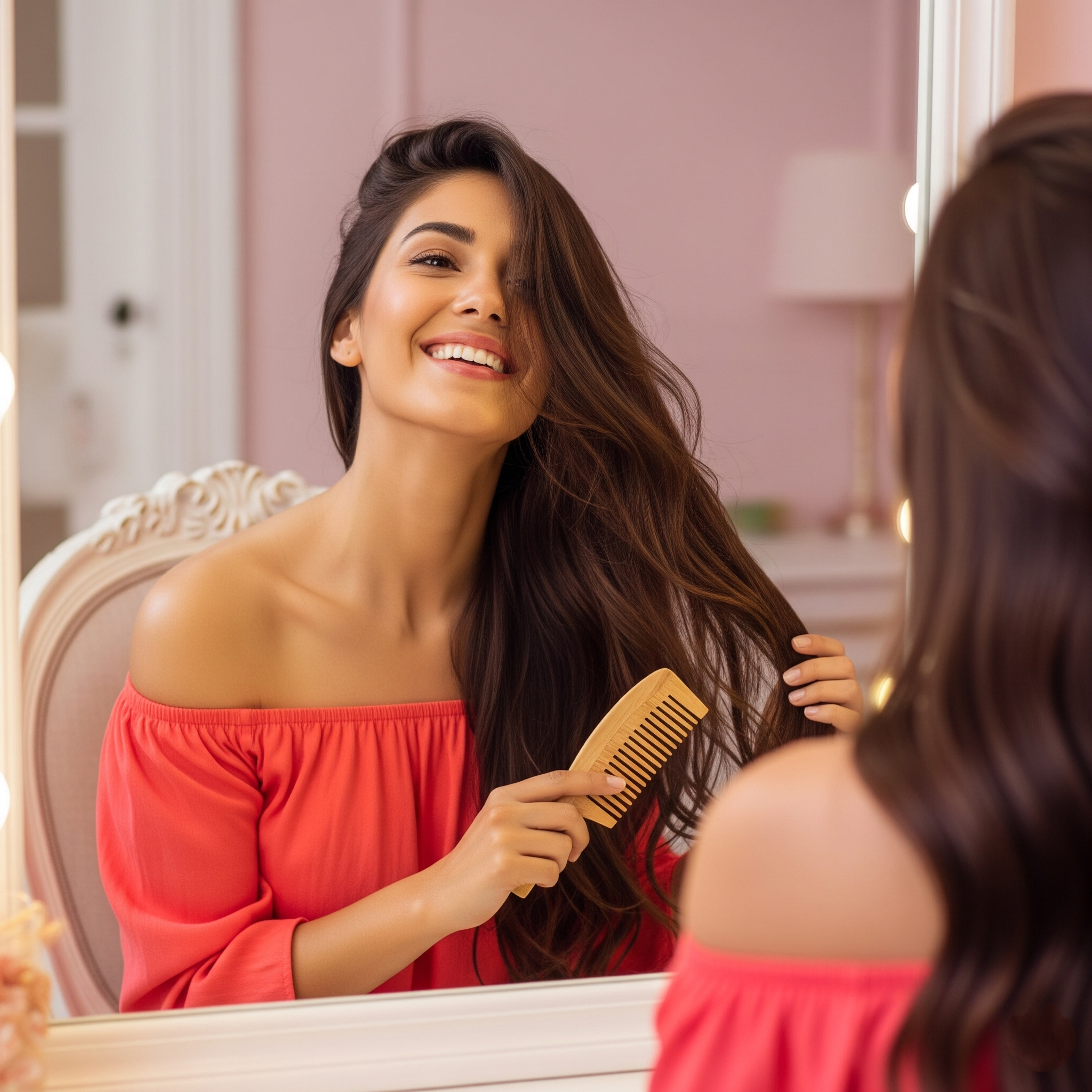 Neem Comb with handle. Good for strong follicle