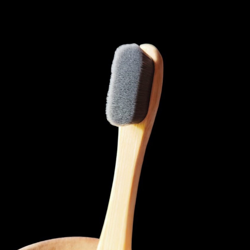 (Pack Of 2) - Woodosa Adult Premium Organic Bamboo Manual Toothbrush With Nano Bristles-Charcoal Infused, Biodegradable: 